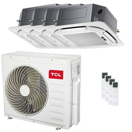 Condizionatore TCL Cassetta 4 vie Serie S quadri split 9000+12000+12000+12000 BTU inverter A++ wifi unità esterna 9.4 kW