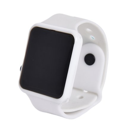 Firkantet Silikone Digital Ur Rød LED Ure Metal Armbåndsur