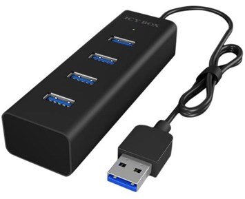 Icy Box USB 3.0 zu 4 Port Type-A Hub - USB-hubb med 4 st USB 3.0-portar