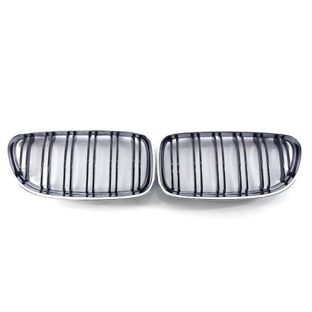 2 st. Bilgrill i blank svart, dubbla lameller, för E90 320d 325d 330d 335i 2009-2012 51