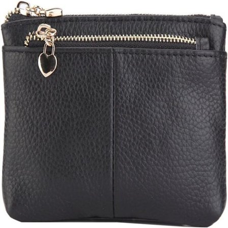 Dame PU Læder Lynlås Mini Møntpung med Nøglering Trippel Lynlås Kortholder Pung