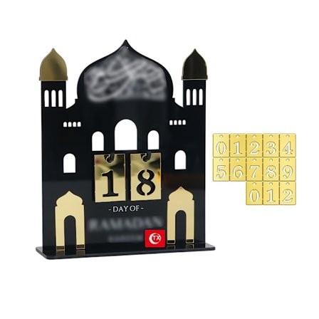 Akryylilasinen laskurikalenteri Ramadan Kareen -juhliin 2025, Eid Mubarak