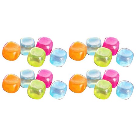 20 kpl söpöjä tähti-, neliö- ja hedelmämuotoisia uudelleenkäytettäviä muovipaloja juomiin, monivärisiä, pakastettavia jääpalatyökaluja - Neliö