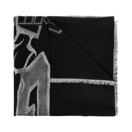 Givenchy, Shawl with logo Zwart, Heren, Maat:ONE Size,Katoen