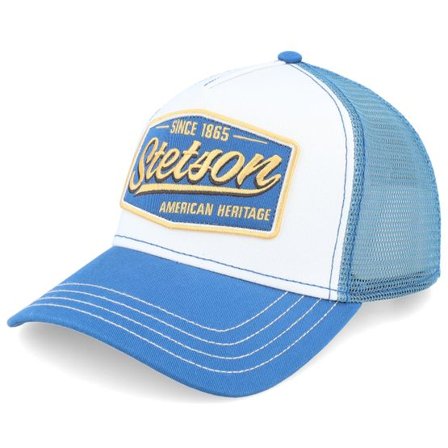 Stetson - Vit trucker Keps - Big Size Vintage Sky Blue/White A-Frame Trucker @ Hatstore
