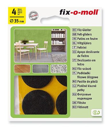 FIX-O-MOLL FILT TIL STOL&BORD Ø35MM BRUN 4STK FIX-O-MOLL