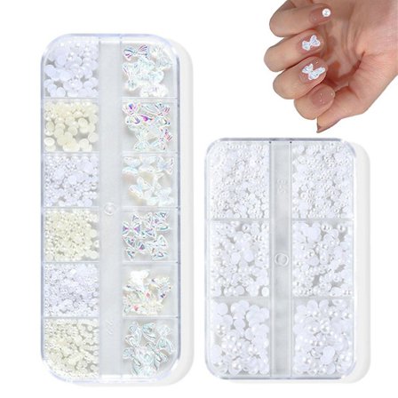 2 stk. Neglekunst Perler Neglekunst Tilbehør Design Negle Tilbehør Rhinestones Negle Dekoration