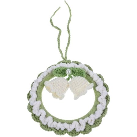 Hængende blomster hæklet bil vedhæng bil tilbehør hængende bil dekoration indvendige ornamenter nøglering buket bil tilbehør blomster grøn 11*26cm