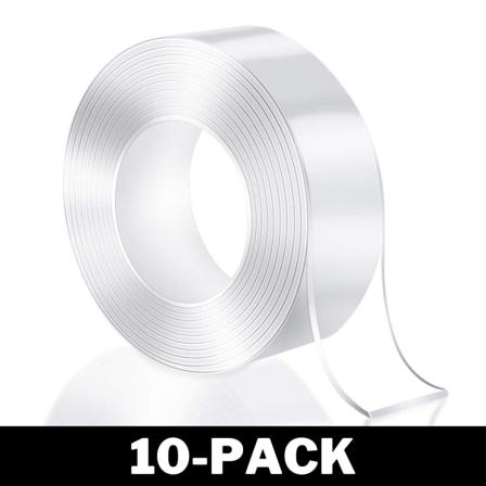 Återanvändbar Nanotejp Dubbelhäftande Transparent 1 M 10-pack