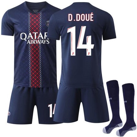 2025-2026 Paris Saint-Germain Hjemme Børne Voksen Fodboldtrøje No.14 D.Doue-XF26-