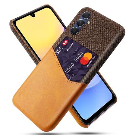 SKALO Samsung A15 5G Premium PU læder kortholder Cover - Brun Brown