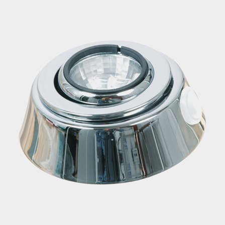 Loftlampe, LED, Ø100 mm, 12 V, med hvidt skær + justerbar