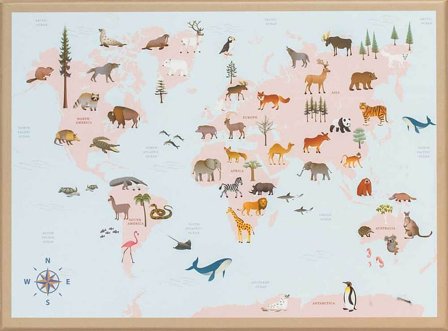ViSSEVASSE Puslespil 'World Map Animal' 42 Brikker, Tøj & Bolig, Legetøj, Spil Og Puslespil