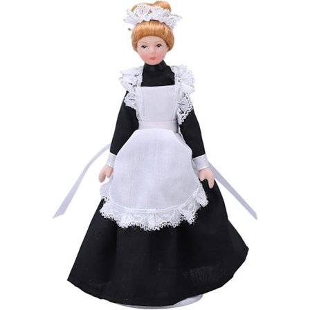 1:12 Dukkehus Stuepige Dukke, Dukkehus Mennesker med Drejelige Lemmer Bevægelig Keramisk Viktoriansk Dame Tjenestepige Porcelænsdukke Model Jul