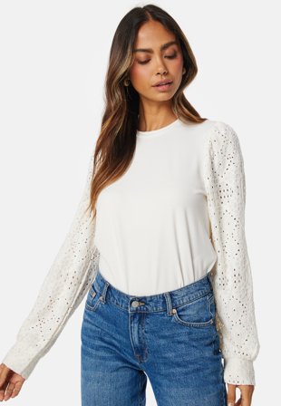 Object Collectors Item - Feodora Caro L/S Top - Cloud Dancer - Kläder - - Bubbleroom