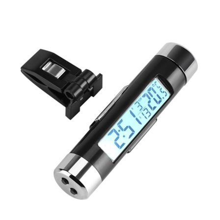 Clip-on Lastbil Bil LCD Termometer Automotive Digitalt Baggrundslys Ur Monitor Hvidt Baggrundslys