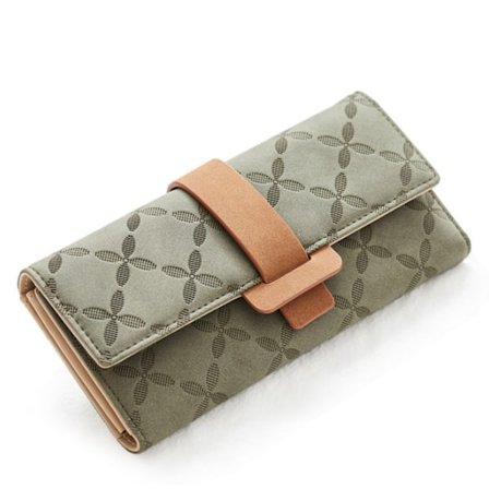 Mörkgrön, stor plånbok för kvinnor | 9 kortplatser och ID-fönster 124