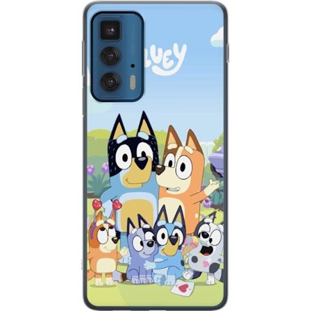 Kompatibelt Mobilskal till Motorola Edge 20 Pro Bluey mobilskal med hela familjen i färgglad design