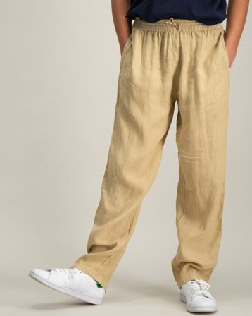 GANT RELAXED LINEN PANTS Beige Broeken Jongens - Kids Brand Store