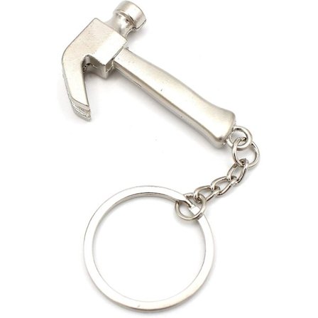 Miniatyr metallverktøy nøkkelring (hammer)