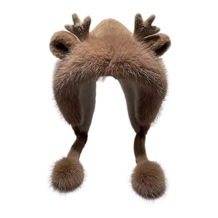 Dame Gevir Ører Lue Plys Lue Bærbar Jenter Komfortabel Ørebeskyttelse Lue Vinterlue for Camping Shopping Fiske