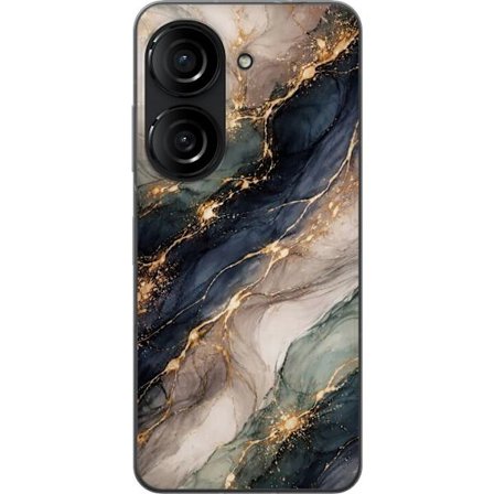 Yhteensopiva Puhelinkuori Asus Asus Zenfone 10 Ylellinen abstrakti marmoritaide mustalla, valkoisella ja kullalla elegantteine linjoineen, eksklusiivi