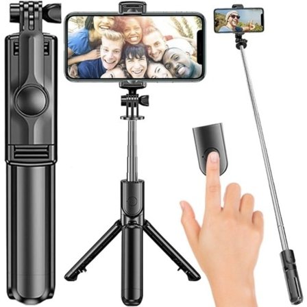 Selfiestick - iPhone/Android - Bluetooth Svart
