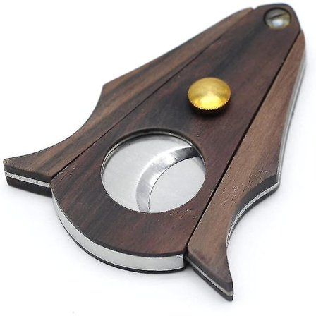 Cigar Cutter Låsesystem Træ Rustfrit Stål Dobbelt Skær