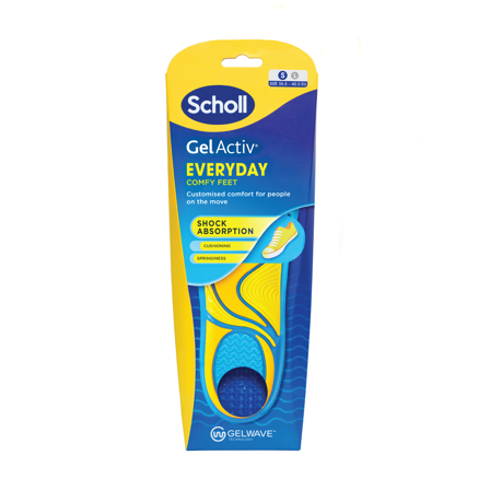 Scholl Gel Activ Everyday Innleggssåler, Small, 35,5-40,5, 1 par