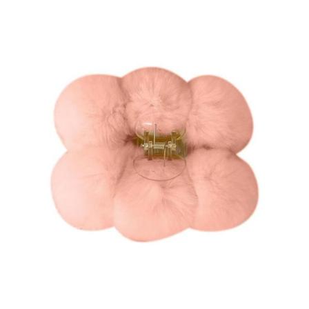 Plysch hårbollshårklämma Halkfri handgjord stor huvudbonad för flickor och kvinnor långt kort hår leather pink
