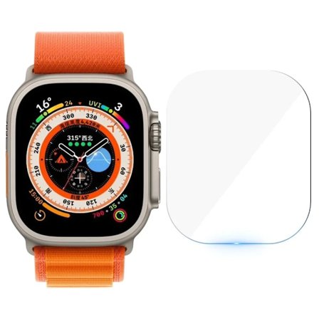 Härdat glas för Apple Watch Ultra 2/Ultra skärmskydd [49mm], Härdad glasfilm, Anti-repor, Hög definition, Touch