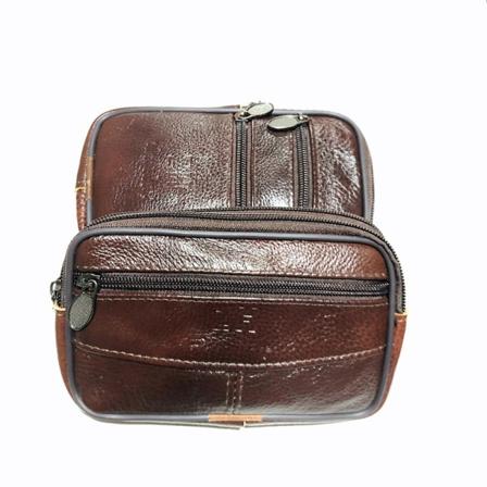 Menn kvinner Fanny Pack midjeveske Mobiltelefon Herre fortykket autentisk lærbelte Mobiltelefon [Thick top layer leather] Horizontal