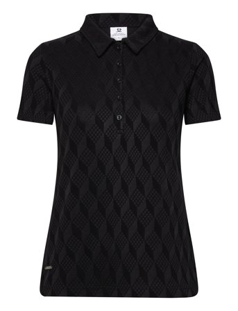 Graphic Jaquard Ss Poloshirt Black Daily Sports
