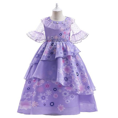 Børns Piger Encanto Isabela Prinsesse Cosplay Kostume Ruffle Tutu Kjole Festkjole -a