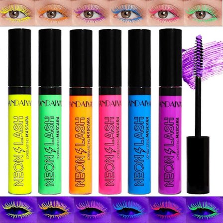 Högkvalitativt 6-pack Färgglada Fluorescerande Mascaror Makeup, Volymgivande & Förlängande Mascara för Ögonfransar Vattentät Långvarig Charmig, 