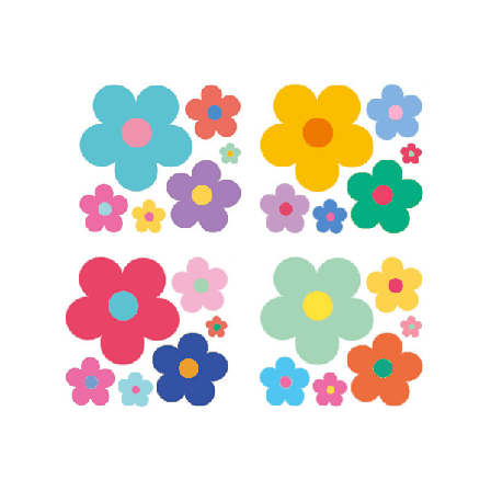 Et sæt farverige blomster vægklistermærker, vægklistermærke til li