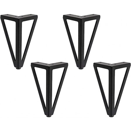 4-pack möbelben, metall, 15 cm svarta möbelben (15 cm, svart)