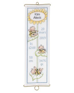 Broderikit Födelsevepa Gul