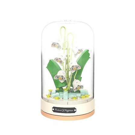 Byggeklodser Blomsterbuket DIY Byggesæt med Musikæske til Teenagere og Voksne med Støvfri Kuppel Inkluderet Romantiske Gaver til Fødselsdag Mo