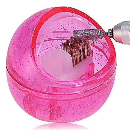 Børstkasse for rengjøring av negledrillsbitt med lokk for rengjøring av wolframkarbid keramiske negledrillsbitt, stål- og nylontråd dobbelt børstehode