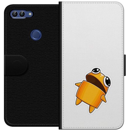 Kompatibelt Lommeboketui til Huawei Huawei P smart Orange tegnet figur med store øyne og dynamisk posisjon i leken stil