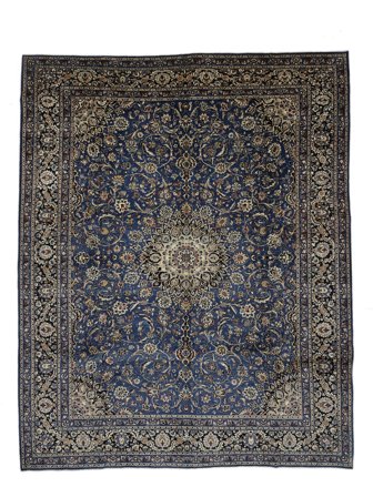 Handknuten Orientalisk Kashmar Matta 305X380 Svart/Mörkgrå