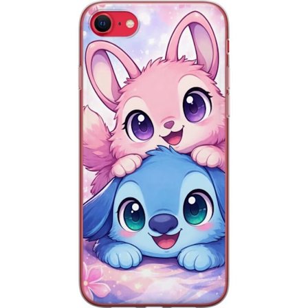 Kompatibel Mobilcover til Apple Apple iPhone SE (2020) Sød kawaii illustration med pink og blå fantasidyr, store øjne og bløde farver perfekt til