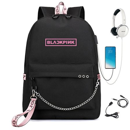 Blackpink USB laddningsryggsäck multifunktionsryggsäck - spot sales