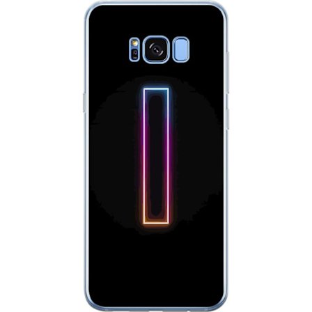 Kompatibel Mobilcover til Samsung Samsung Galaxy S8+ Minimalistisk neonbogstav I i regnbuefarver mod mørk baggrund