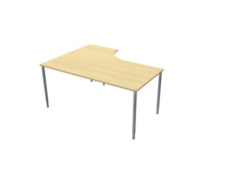 LANAB DESIGN Skrivbord Höger 160x120cm björklaminat/grå - Lyreco - Kontorsmöbler och inredning - Bord och hurtsar - Skrivbord - Fasta