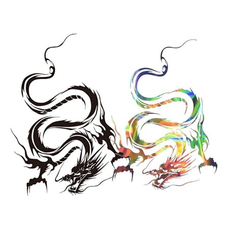 2 STK Dragon Graphic Car Hood Stickers Dragon Shape Car Side