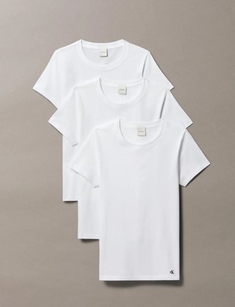 Calvin Klein Cotton Tee 3Pk - White - M