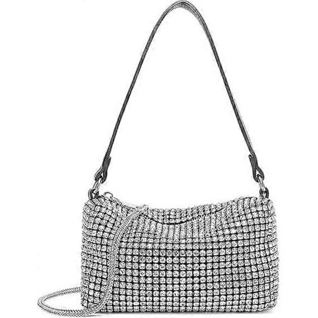 Handväska för damer - Silver Handväska - Silver Partyväska för bröllop, fester