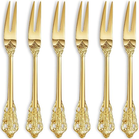 6 stk Dessertgaffel i rustfrit stål Retrogaffel i rustfrit stål 6